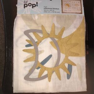 NWT lil’ Pop 3 piece Milestone Blanket 52 inch x 40 inches Sun & Moon design